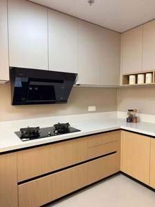 Matte Grey Custom <b>Kitchen</b> Cabinet Melamine Board <b>Kitchen</b> Cabinet Design <b>Kitchen</b> <b>Furniture</b> - Product Image 5