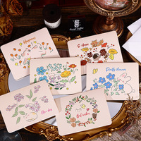 Cartes de vœux vintage personnalisées en gros, design floral, grand format, carte postale pour la fête des enseignants, cadeau de remise de diplôme pour étudiants