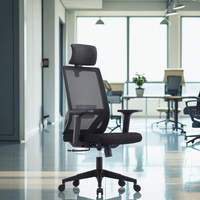 Chaise de bureau moderne pivotante et réglable avec soutien lombaire ergonomique, en tissu maillé de haute qualité