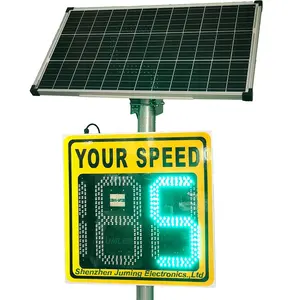 उच्च गुणवत्ता वाले प्रदर्शन पोर्टेबल यातायात संकेत गति डिटेक्टर सौर रडार गति सीमा संकेत