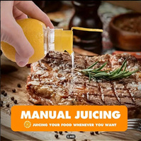Pemeras Lemon Manual dengan Tutup Sekrup, Pemeras Jeruk Nipis Mini Genggam, Alat Peras Jeruk Portabel untuk Rumah & Perjalanan