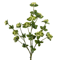 Bunga Pengantin Sutra Hydrangea Snowball Segar Berhias Buah Tiga Cabang dengan Aksen Kayu untuk Pernikahan, Ruang Tamu Luar Ruangan
