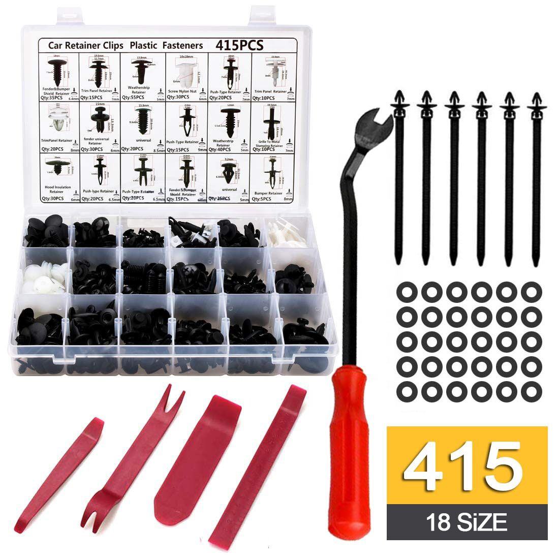 Kimiss 0個 盛り合わせ バンパーファスナー リテーナリベットプッシュピンキット プラスチック 車のドアトリムクリップ 500pcs車 のドアプラスチックバンパーリベットパネルプッシュピンリテーナートリムクリップファスナー Vladatk Kim Ba
