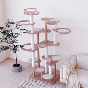 Ineko - Estructura de Escalada para Gatos de Pared, Diseño Nube Arcoíris, Alfombra Antideslizante, Madera, Altura Ajustable, Mueble Moderno para Mascotas - Product Image 2