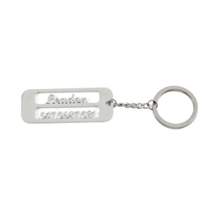 Pendentif rectangulaire exclusif transfrontalier en acier inoxydable avec plaque d'immatriculation de voiture ajourée, porte-clés numérique personnalisé DIY - Product Image 3