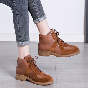 Zapatos Deportivos de Mujer Talla Grande, Estilo Casual Británico para Primavera y Otoño, con Cordones, de Cuero Genuino, Botines Modernos - Product Image 3