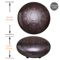 Jinfang High Purity 6-12inch 10 Notes Steel Tongue Drum Handpan Tank Drum Professional Percussion Instrument