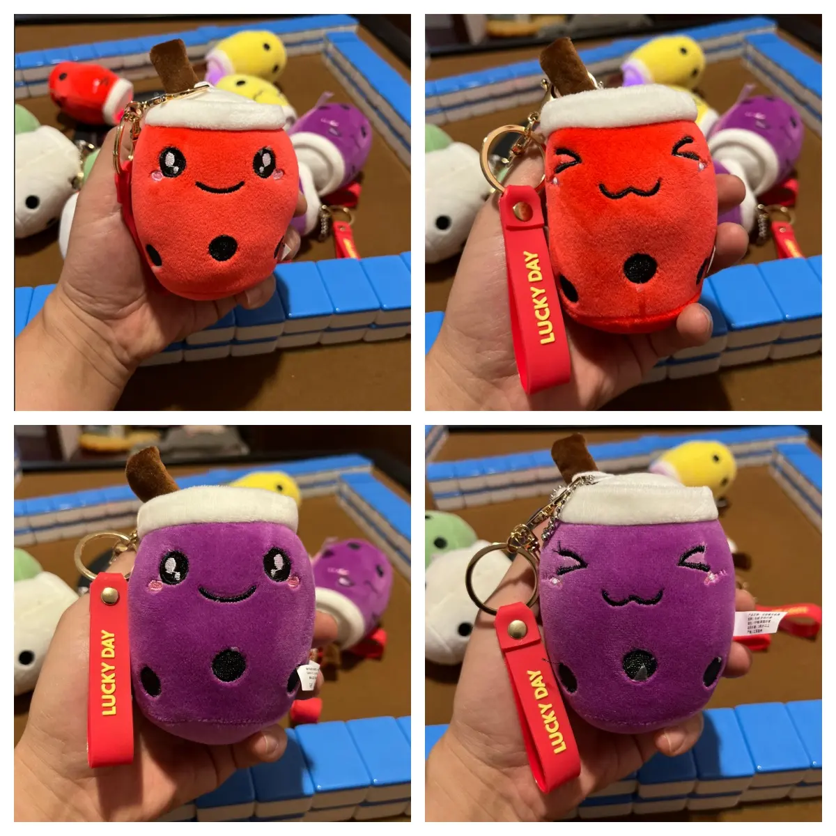 Promotional Wholesale Custom Cute Cheap Bubble Boba Milk Tea Cup Stuffed Toys Plush Key chains