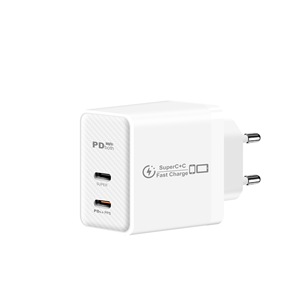 Double chargeur rapide de téléphone PD Type-C Tête de charge EU US UK Plug Adapter pour iPhone Samsung Xiaomi Huawei - Product Image 2