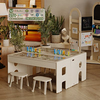 Hikeylove Table d'activités multifonctionnelle moderne en bois pour enfants d'âge préscolaire, ensemble de jeu et d'étude, éducatif, écologique, pour l'école