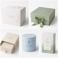 Boîte cosmétique haut de gamme à double compartiment avec fond à boucle, en carton coloré, pour crème, lotion, crème contour des yeux, pliable, en carton blanc avec estampage doré