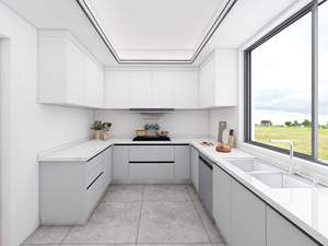 Youya alta lucentezza moderna cucina isola Design armadio grigio/bianco fornello armadietto frigorifero cucina acciaio inox - Product Image 2