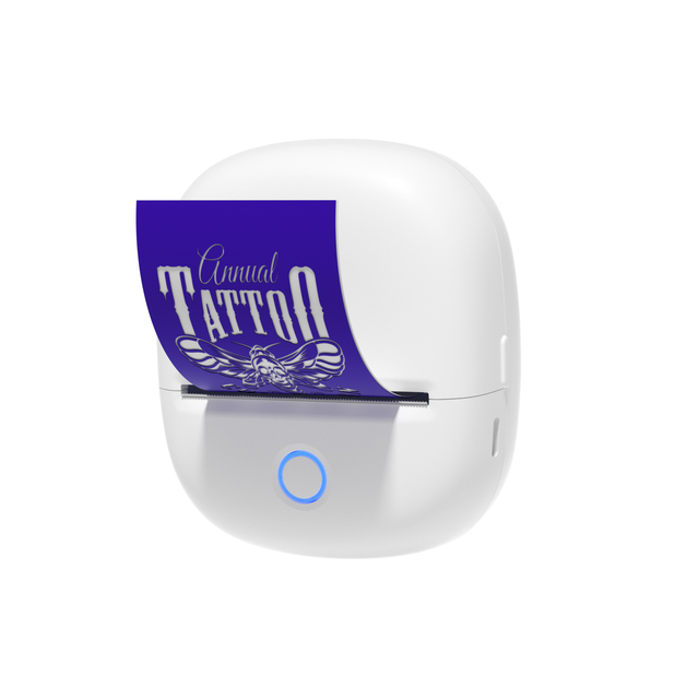 Mini 2-Inch Thermal Tattoo Printer - Connection, Inkless Pocket Design, IOS/Android, Study & Photo & Label Printing
