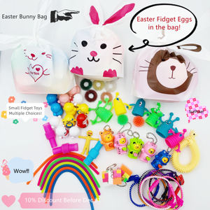 FT353 Custom Easter Toys Party Bag Bunny Toy Filled Easter Egg With Toys Colorful Plastic Easter Egg Stuffer Pack