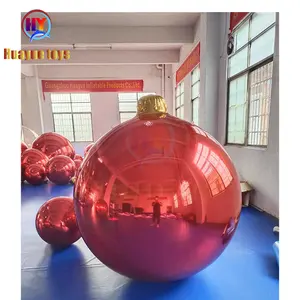 Ceiling decoration hanging shinny gold 60cm inflatable mirror ball for holidays decoration