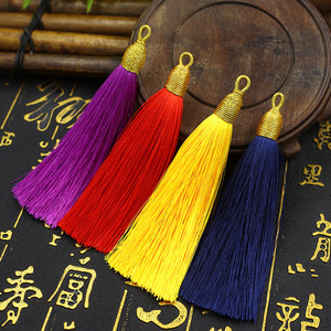 Borla de Hilo Dorado de 8cm, Colores Mezclados, Marcador de Libros de Poliéster, Bolsita Aromática para Ropa, Accesorio - Product Image 1