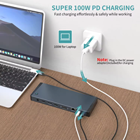Estación de acoplamiento USB C 18 en 1 con doble 4K HD4K y 8K DP Triple Monitor USB C Dock para Mac Book Laptop PC USB Hubs