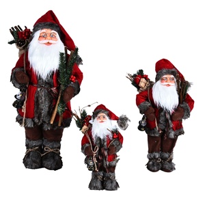 Figura Decorativa Navideña Clásica Vintage de Acrílico con Serigrafía de Santa Claus - Product Image 1