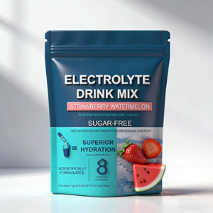 Poudre de boisson électrolytique à la fraise et à la pastèque, marque privée, vente chaude, mélange de boissons avec des oligo-éléments, des vitamines et des herbes pour soutenir l'hydratation - Product Image 3