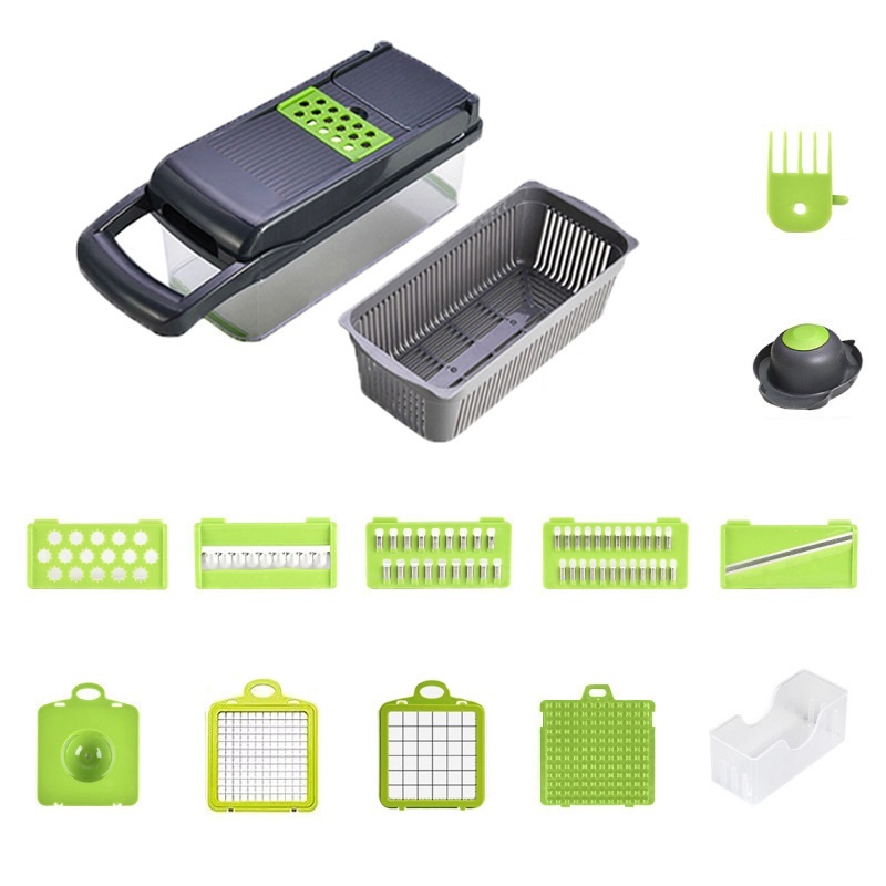 Ensemble vert de 15 pièces (5 couteaux + 11 couteaux)