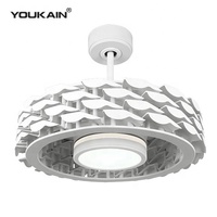 Ventilateur de plafond LED moderne sans pales de 21 pouces avec télécommande intelligente, kit d'éclairage décoratif pour chambre à coucher, ventilateurs de plafond DC avec lumière