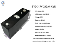 Cellules prismatiques LiFePO4 BYD NMC-243D 3.7V 243Ah, batteries lithium-ion haute capacité, 2000 cycles, -20-55°C, pour véhicules électriques