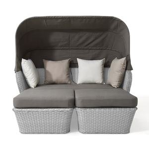 Modern Leisure Patio Garden Wicker Day Bed Sunbed <strong>Outdoor</strong> Poolside Rattan Chaise Lounge Aluminum <strong>Daybed</strong> <strong>with</strong> <strong>Canopy</strong> - Product Image 3