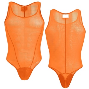 Ropa interior masculina transparente de spandex, body, singlet de lucha libre, tanga masculina, leotardo de corte alto - Product Image 6