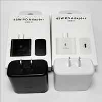 Adaptador de Carga Rápida PD de 45W, Cable USB-C a USB-C, Cargador de Viaje de 5A, Fuente de Alimentación Universal para Samsung S26 S25 S24 S23