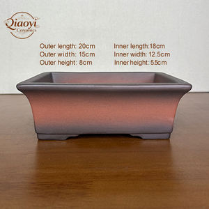 Maceta de Gres de Estilo Antiguo y Simple para Bonsái, Hecha a Mano en Horno, Macetas Rectangulares de Cerámica para Bonsái, Macetas y Jardineras - Product Image 3