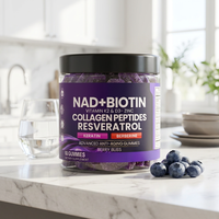 Complément alimentaire en gommes multivitaminées pour adultes, marque privée, en gros, avec NAD+, biotine, collagène et peptides, pour la peau, les cheveux, les ongles et le système immunitaire, pour nouveau-nés