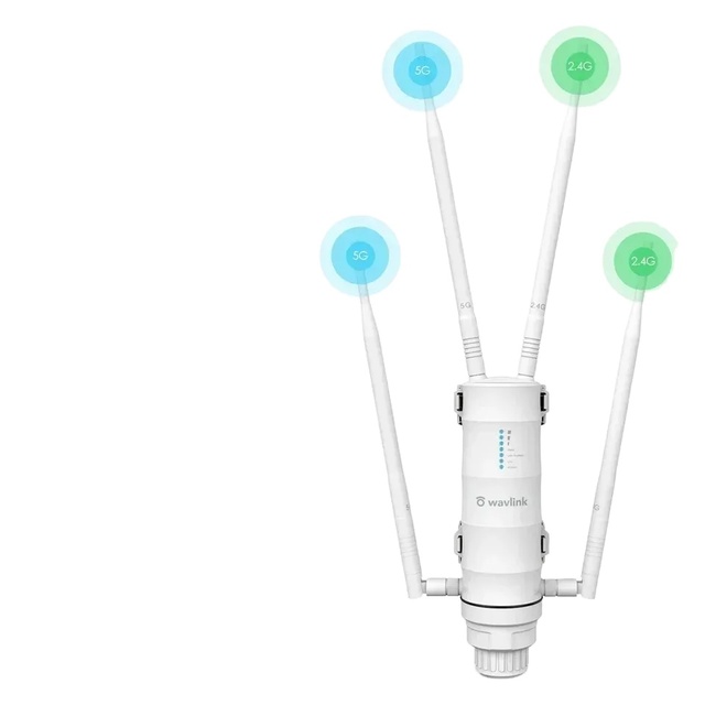 Wavlink 2024 Dual Band 5G Outdoor Waterproof WiFi Repeater Antenna High Power AC1200 Long Range Extender New AP/WiFi VoIP Router