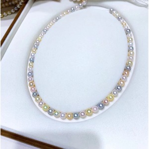 Collar de Perlas Naturales de Agua Dulce Edison de 10-11 mm para Mujer, Diseño de Doble Capa con Cadena para Clavícula - Product Image 1