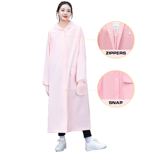 Imperméable en EVA pour adultes avec capuche à double bord détachable, poignets élastiques et gants intégrés - Randonnée, portable et tendance, unisexe - Product Image 5