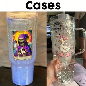 Wholesale BPA FREE Snow Globes Crafting Blanks 40oz <b>Plastic</b> Double Walled Snowglobe Tumbler with Pre-drilled Hole and Handle - Product Image 3