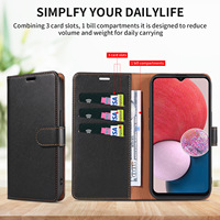 Étui de téléphone personnalisé en cuir PU effet peau de litchi avec 3 emplacements pour cartes pour Samsung A54 A34 A24 A14 A33 A53 A73 A72 5G
