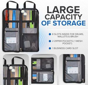 Échantillon gratuit, baguette de percussion personnalisée avec logo, maillet, tissu Oxford durable, fermeture éclair de 5 pouces, sac de transport portable - Product Image 5