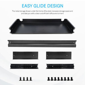 Cajón de escritorio bajo montaje JH-Mech, organizador de cajón debajo de escritorio de acero negro resistente bloqueable para estación de trabajo sentado - Product Image 3