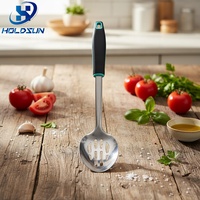 Cuillère à dents en acier inoxydable de qualité alimentaire avec logo personnalisé, manche en caoutchouc confortable, pour la cuisine et le service