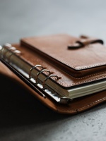 Classeur en cuir PU A5A6A7 fait à la main, idée cadeau de nouvel an, journal de voyage avec fil de reliure thermique, style couverture rigide à coudre