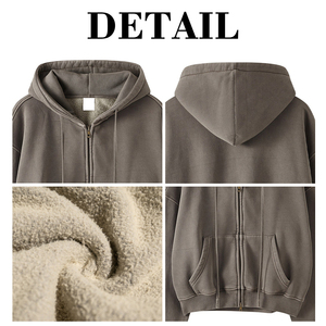 เสื้อฮู้ดซิปเต็มตัวทรงหลวม แบรนด์ KingSen รุ่น Heavyweight Washed French Terry Fleece สำหรับผู้หญิง แบบ OEM สั่งทำพิเศษ ทรงครอป - Product Image 6