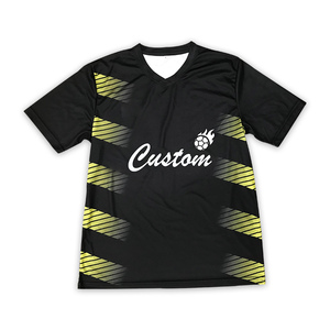 เสื้อฟุตบอลผ้าคอตตอนคอวีเสื้อฟุตบอลพิมพ์ซับลิเมชันคลาสสิกออกแบบได้ตามที่ต้องการ - Product Image 2