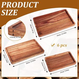 Tablas de Quesos para Bar en Casa, 3 Tamaños, Rectangulares, de Madera de Acacia, Platos para Servir Comida en Bodas - Product Image 4