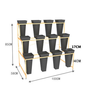 Présentoir à fleurs en fer multicouche avec roues mobiles Revêtement en poudre Style jardin Utilisation en magasin - Product Image 4