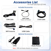 Kits sans fil Apple CarPlay Android Auto pour Audi Lecteur vidéo Android pour voiture A4L Q7 Q2L Q5L MMI MIB MIB2 7 pouces
