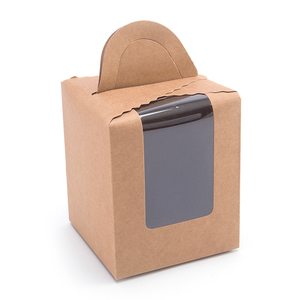 Bán buôn rõ ràng cửa sổ xử lý hộp tráng miệng với Matt cán bánh giấy đưa ra bao bì giao hàng cho thực phẩm kẹo lấy đi - Product Image 3