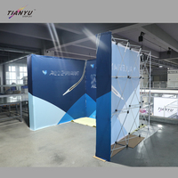 Bannière pliable et rétractable avec étagères, présentoir publicitaire auto-extensible, système de stand d'exposition rapide