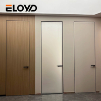 Porte battante moderne Eloyd en composite aluminium-bois insonorisée pour hôtel, atelier, villa, salon, chambre à coucher, peinture intérieure