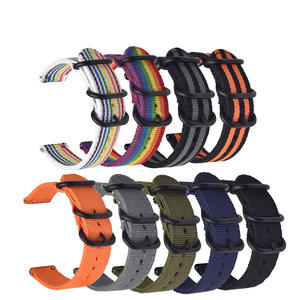 Bracelet de montre en nylon premium pour homme et <span class=keywords><strong>femme</strong></span>, 18 mm, 20 mm, 22 mm, 24 mm, avec boucle en acier inoxydable noir, attache rapide, bracelet de montre sport - Product Image 2