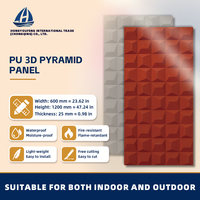 Panel Dinding 3D Piramida PU 600x1200 Modern Mudah Dipasang Tahan Air Tahan Api Tahan UV untuk Kamar Mandi, Gym, Dalam & Luar Ruangan